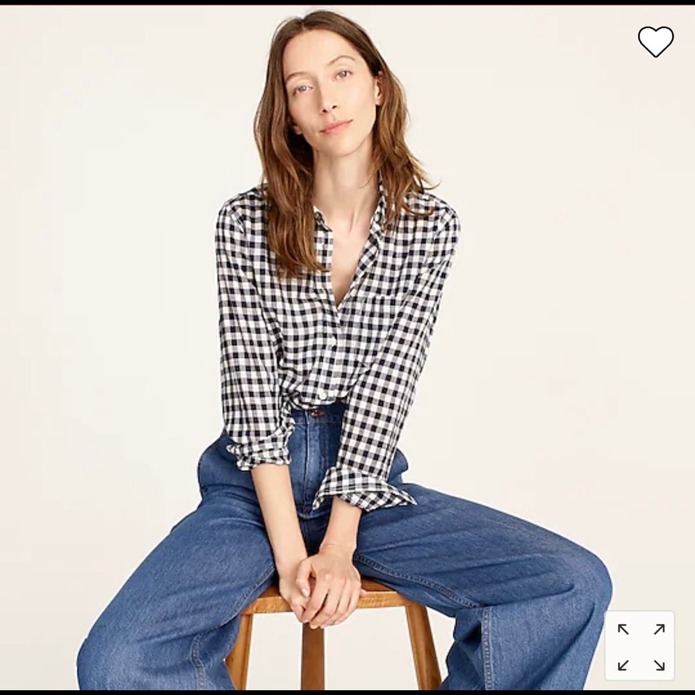 J Crew perfect shirt blue Gingham